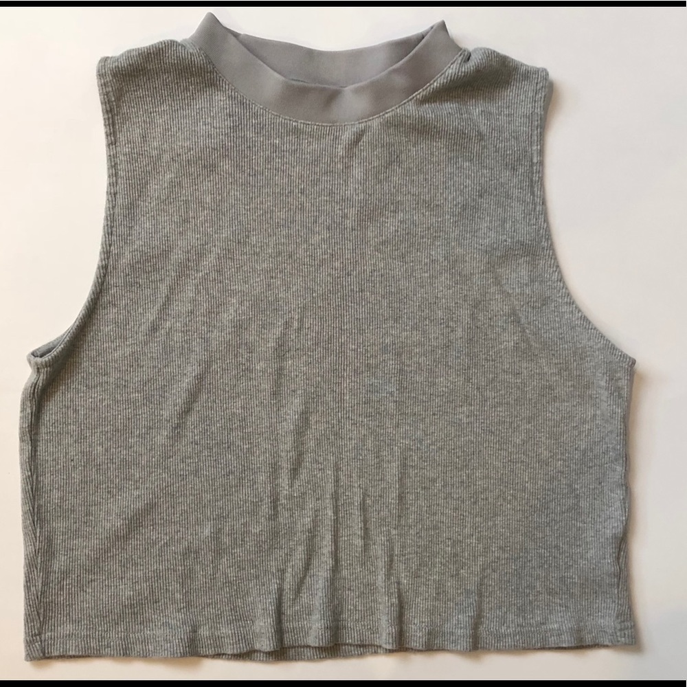 TARGET MISSIMO Grey Ribbed Crop Top SIZE XXL